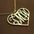 Heart Monogram Necklace Detail Personalised heart monogram necklace detail view