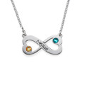 Infinity Heart Necklace with Engraving Infinity heart necklace with engraving and Swarovski crystals