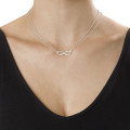 Silver Infinity Necklace Sterling silver infinity necklace with double Rollo chain