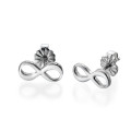 Infinity stud earrings with optional initial