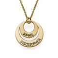 Gold-plated personalised disc necklace for Mum
