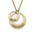 Gold-plated personalised disc necklace for Mum