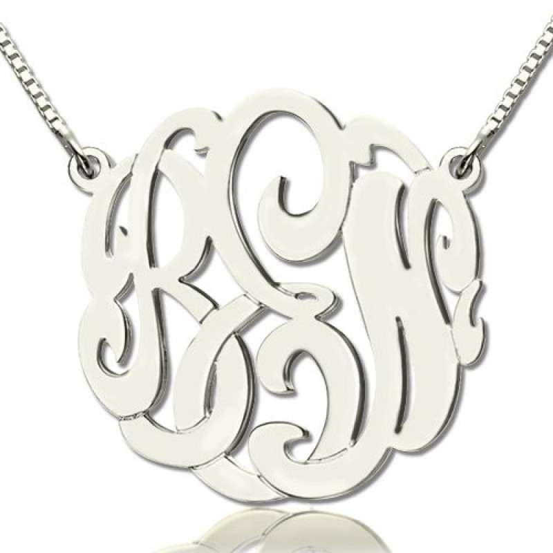 Custom Large Monogram Necklace Hand-painted custom large monogram necklace with scripted initials