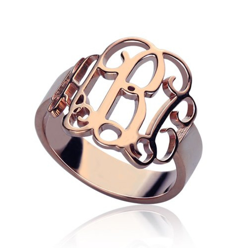 Personalised 3 Initial Monogram Ring Personalised three-initial cut-out monogram ring