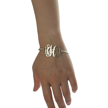 Personalised Monogram Initial Bracelet 1.25 Inch Sterling Silver Personalised Monogram Initial Bracelet 1.25 Inch Sterling Silver