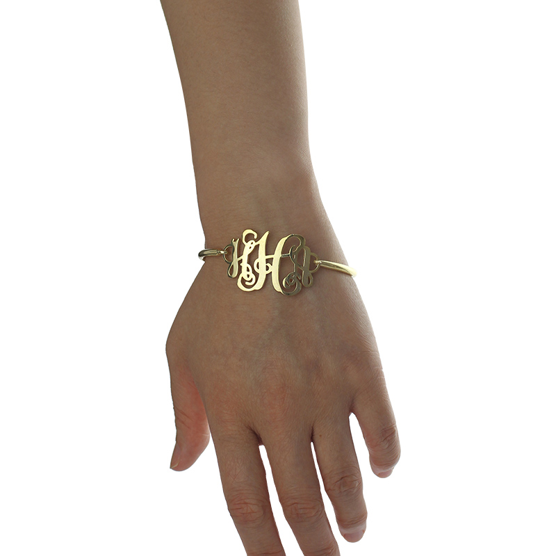 18ct gold plated monogram initial bracelet product view