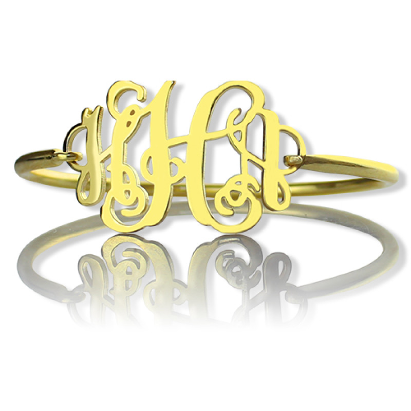 18ct gold plated monogram initial bracelet