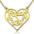 Cut Out Heart Monogram Necklace 18ct Gold Plated Cut-out heart monogram necklace with personalised initials