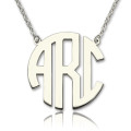 18ct White Gold Block Initial Monogram Pendant 18ct solid white gold block initial monogram pendant necklace