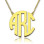 Solid Gold 18ct Initial Block Monogram Pendant Necklace