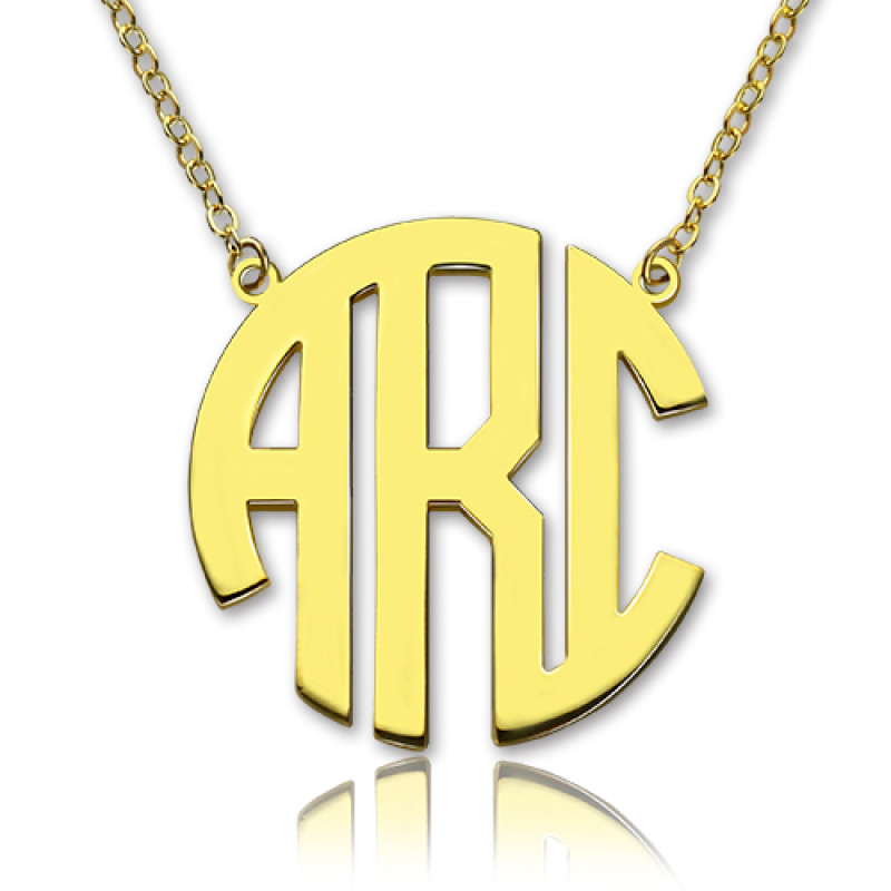 18ct Gold Plated Block Monogram Pendant Necklace 18ct gold plated block monogram pendant necklace