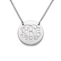 Sterling Silver Monogram Disc Necklace Sterling silver monogram disc necklace