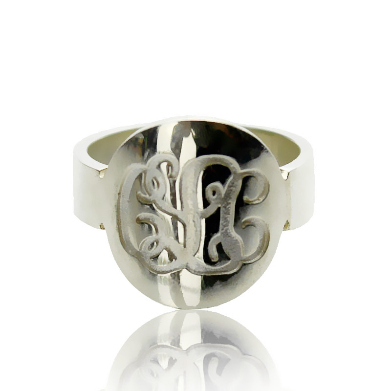 Personalised Engraved Monogram Initial Ring Personalised engraved monogram initial ring