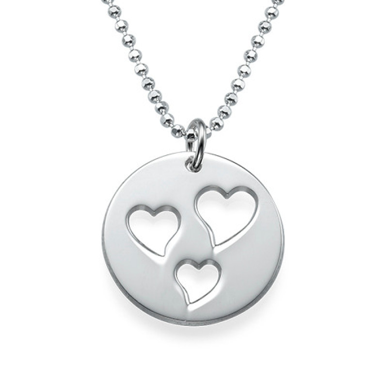 Mother and Daughter Cut Out Heart Necklace Set Mother and daughter cut-out heart necklace set with heart pendants