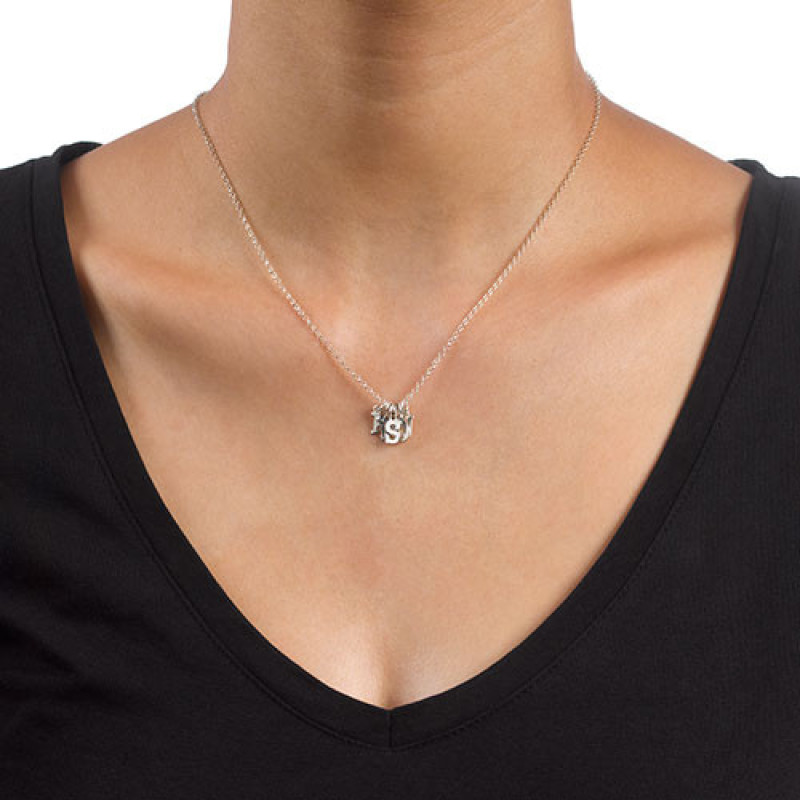 Personalised Multiple Letter Necklace Personalised silver multiple letter necklace