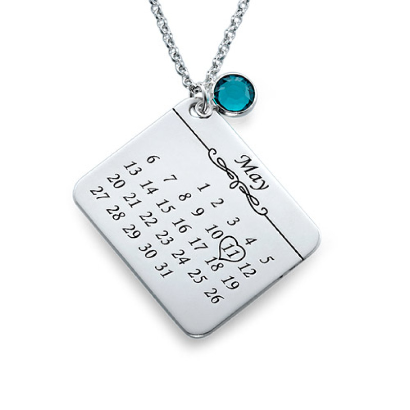 Personalised My Birthday Necklace with date engraving