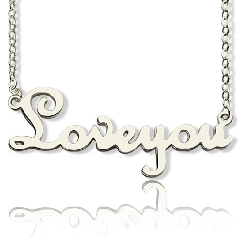 Personalised Sterling Silver Cursive Name Necklace Personalised cursive name necklace