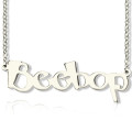 Solid White Gold Personalised Beetle Font Name Necklace Solid white gold personalised Beetle font name necklace