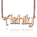 Solid Rose Gold Harrington Font Name Necklace Solid rose gold Harrington font personalised name necklace