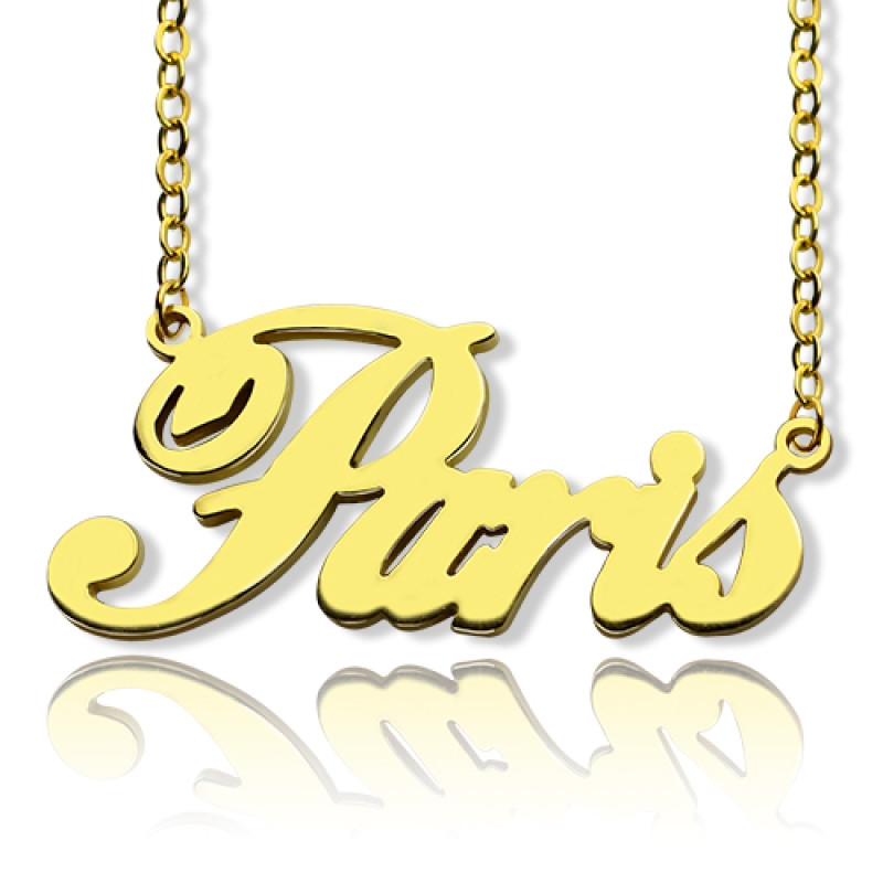 18ct Solid Gold Paris Style Name Necklace 18ct solid gold Paris-style personalised name necklace
