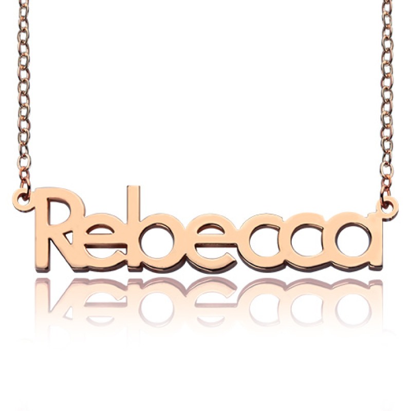 18ct rose gold plated Rebecca-style personalised name necklace