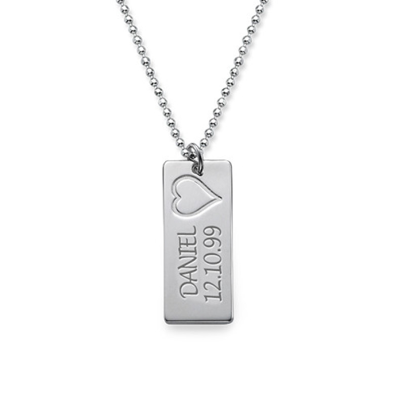 Personalised Silver Name Bar Necklace Personalised silver name bar necklace product view