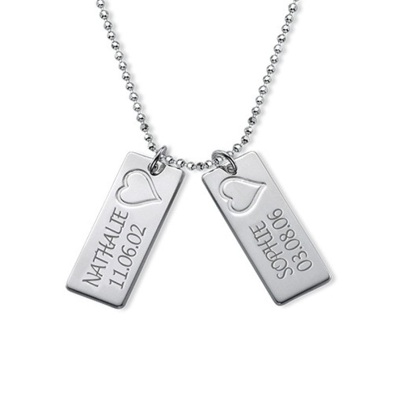 Silver Name Bar Necklace Pendant Personalised silver name bar necklace pendant view