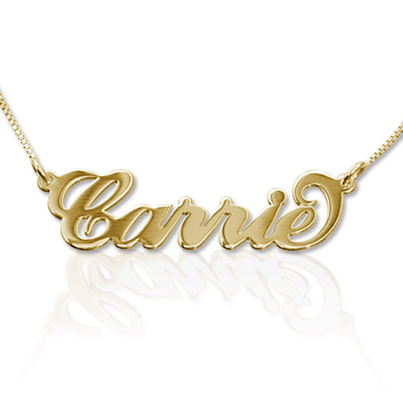 18ct gold-plated silver Carrie-style personalised name necklace