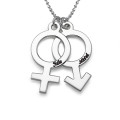 Personalised Female and Male Symbol Necklace Personalised sterling silver necklace with female and male symbols