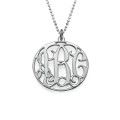 Personalised circle monogram initials necklace