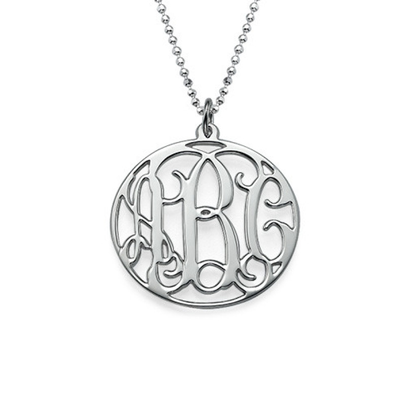 Personalised circle monogram initials necklace