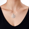 Personalised circle monogram initials necklace