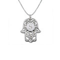 Silver Personalised Initial Hamsa Necklace Silver personalised initial Hamsa necklace
