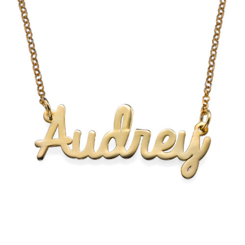 18k Gold Plated Cursive Name Necklace 18k gold plated cursive name necklace