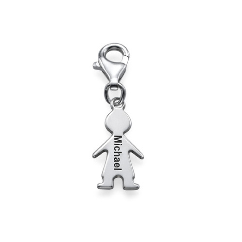 Personalised Silver Boy Pendant on Lobster Clasp Personalised silver boy pendant on a lobster clasp