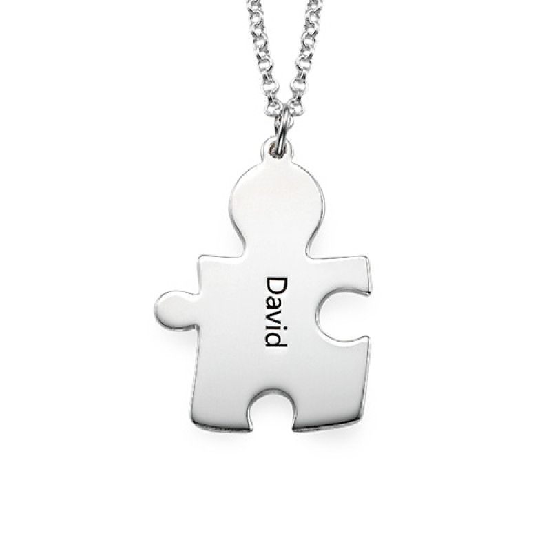 Personalised Silver Puzzle Necklace Detail Detail view of personalised silver puzzle necklace pendants