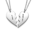 Personalised sterling silver breakable heart necklace