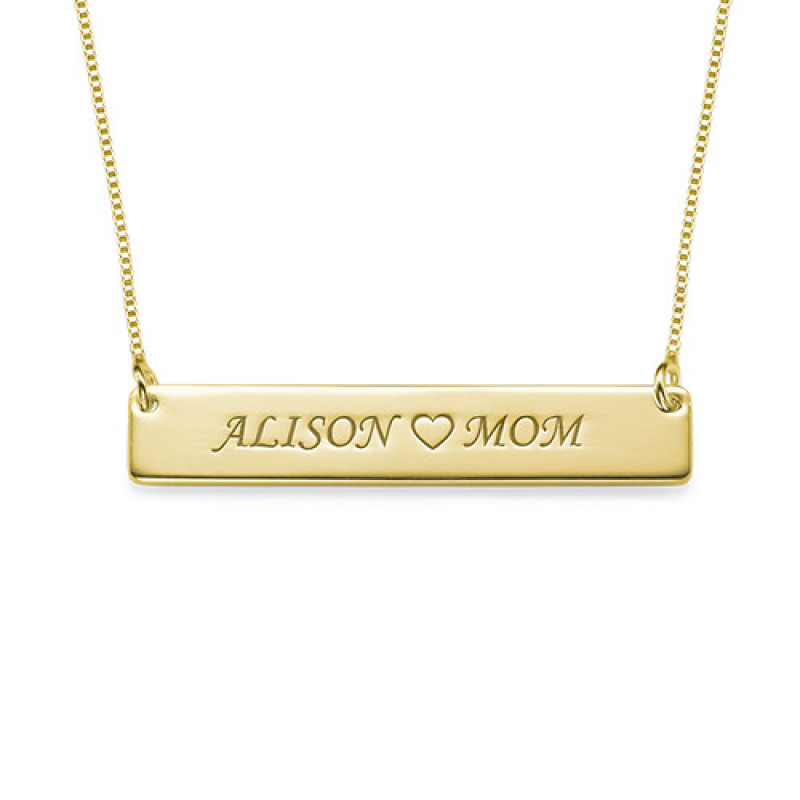 Personalised Two-Name Heart Nameplate Necklace Personalised two-name nameplate necklace with an engraved heart