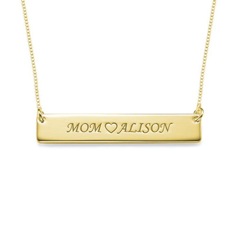 Personalised Two-Name Heart Nameplate Necklace Personalised two-name nameplate necklace with an engraved heart