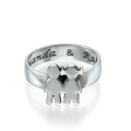 Mum Ring with Children Holding Hands Mum ring with two children holding hands design