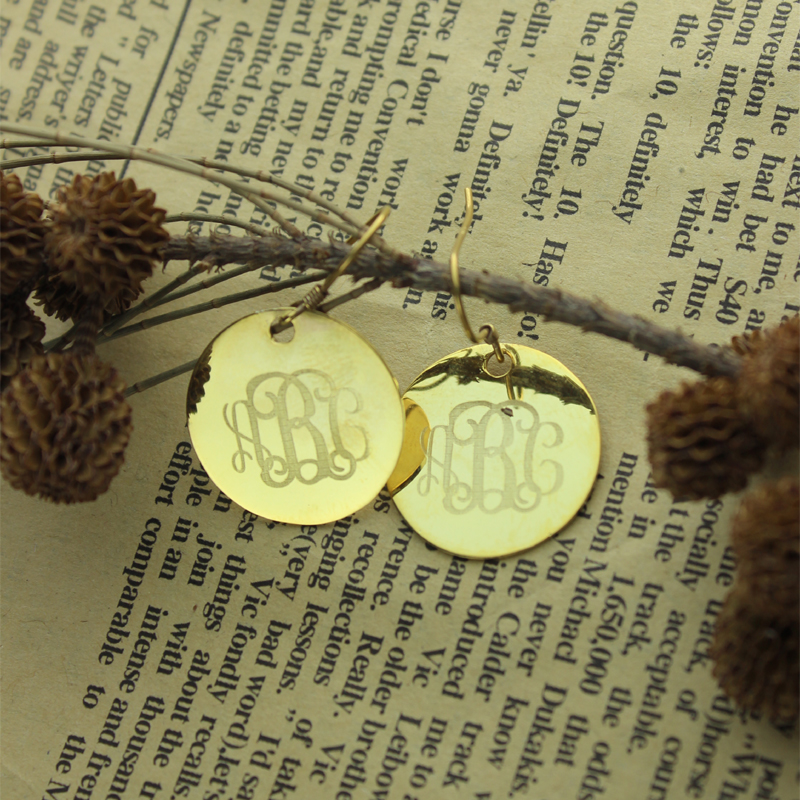 Round Monogram Earring Round monogram earring design