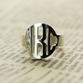 Silver Block Monogram Ring Silver block monogram ring product view