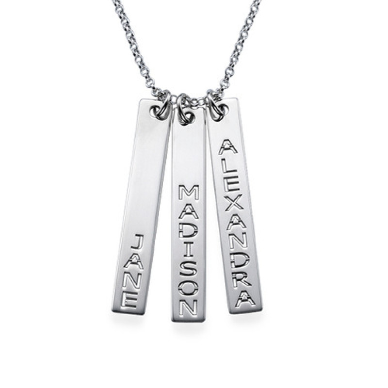 Silver Children's Name Tag Necklace Silver children's name tag necklace with personalised bars