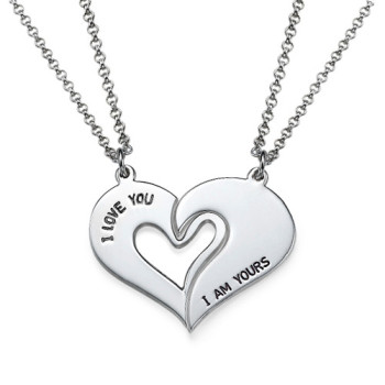 Silver Couples Breakable Heart Necklace Silver Couples Breakable Heart Necklace