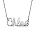 Personalised Classic Name Necklace in Silver Silver cursive personalised name necklace