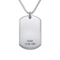 Personalised Silver Dog Tag Necklace Personalised sterling silver dog tag necklace with Box chain