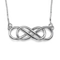 Silver double infinity necklace
