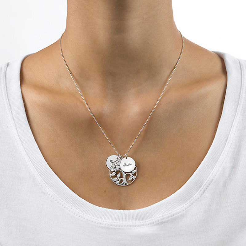 Personalised Disc Necklace Family tree necklace with engraved personalised discs