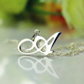 Silver initial charm for a letter necklace
