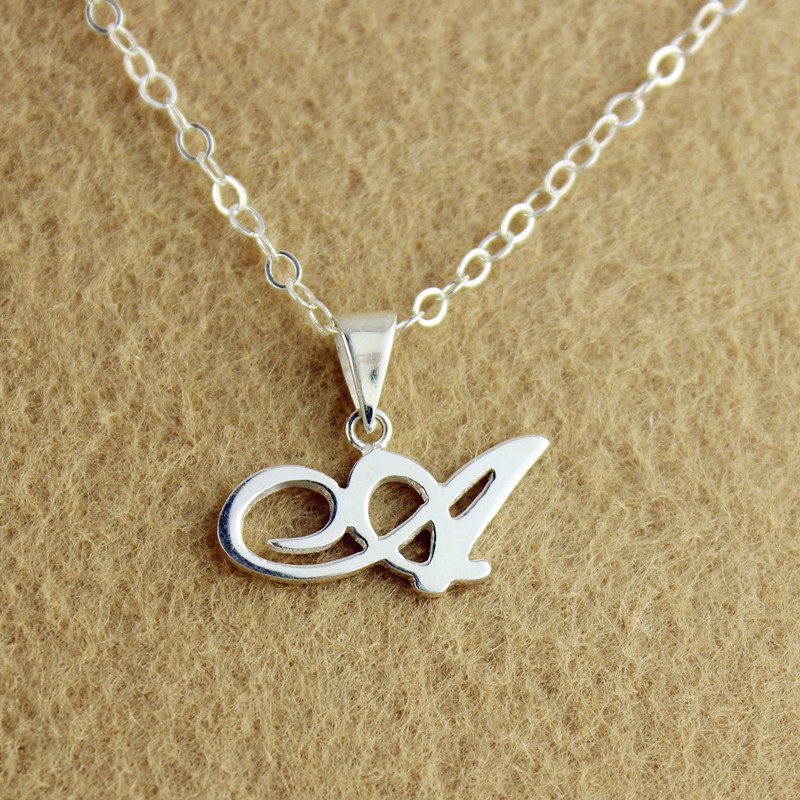 Silver initial necklace with a single letter pendant